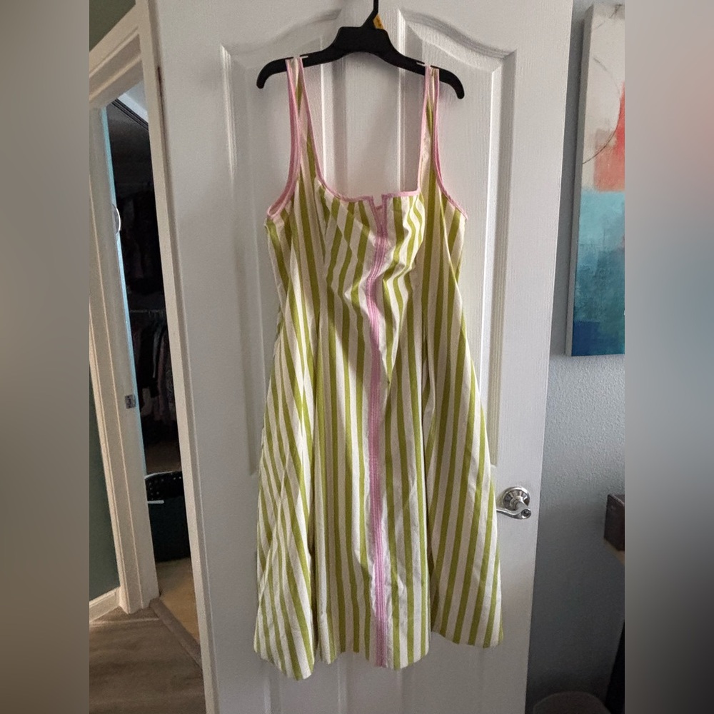 Anthropologie Maeve Sleeveless Notched Square-Neck
Midi Dress sz XL